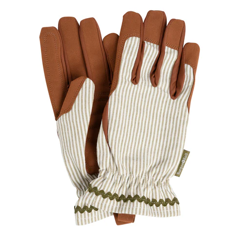 Burgon & Ball Olive Stripe Gardening Gloves - One Size