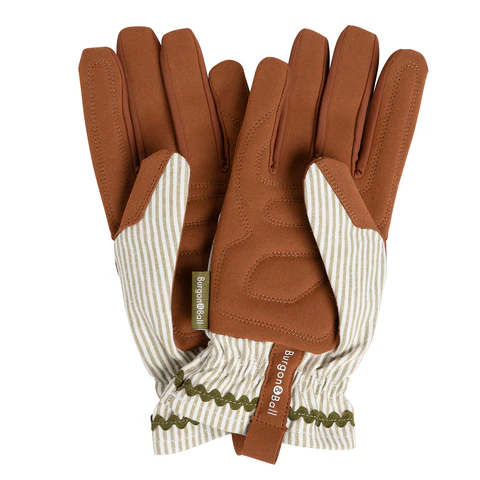 Burgon & Ball Olive Stripe Gardening Gloves - One Size