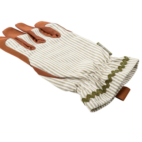Burgon & Ball Olive Stripe Gardening Gloves - One Size