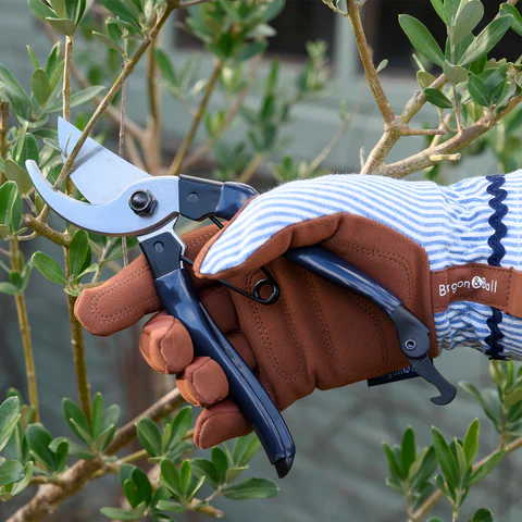 Burgon & Ball Burgon & Ball Collector Blue Stripe Gardening Gloves - One Size