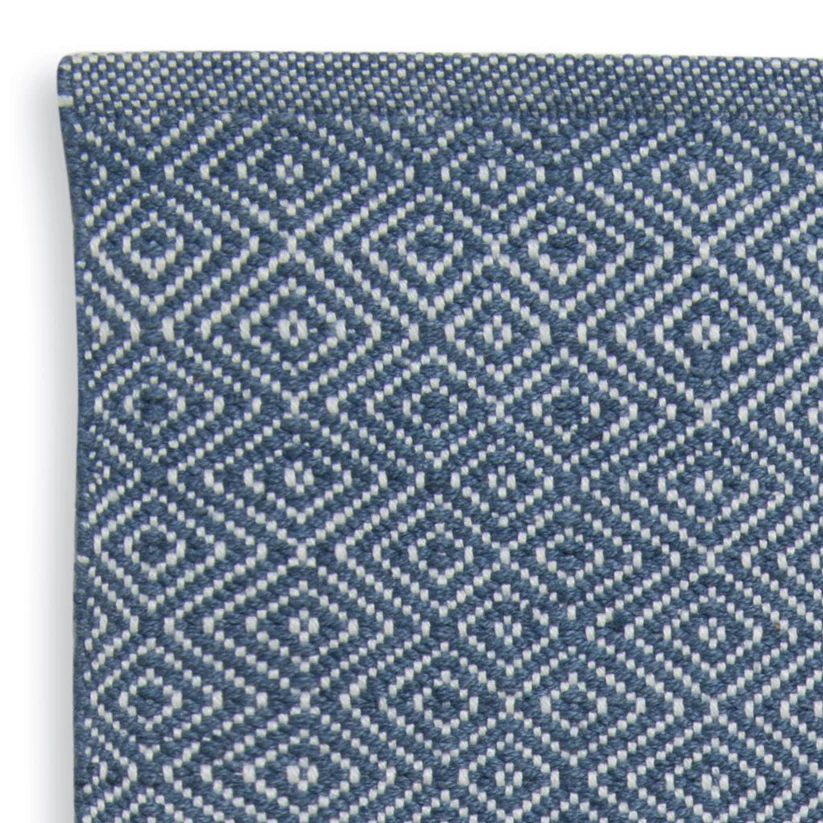 Weaver Green Diamond Navy Rug 90x60cm
