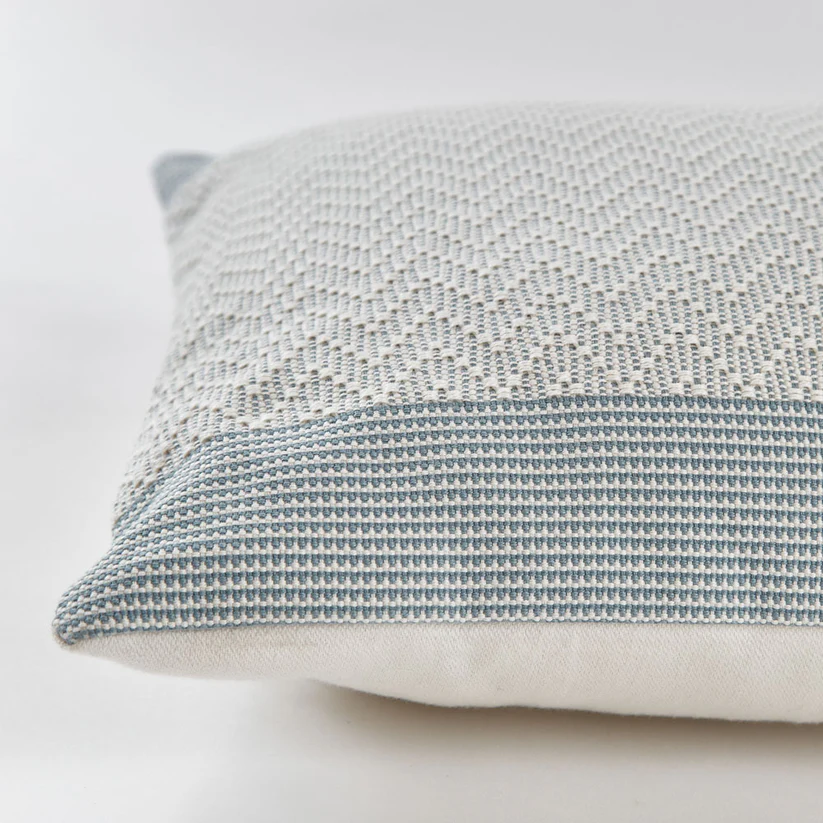 Weaver Green Chevron Sky Blue Cushion