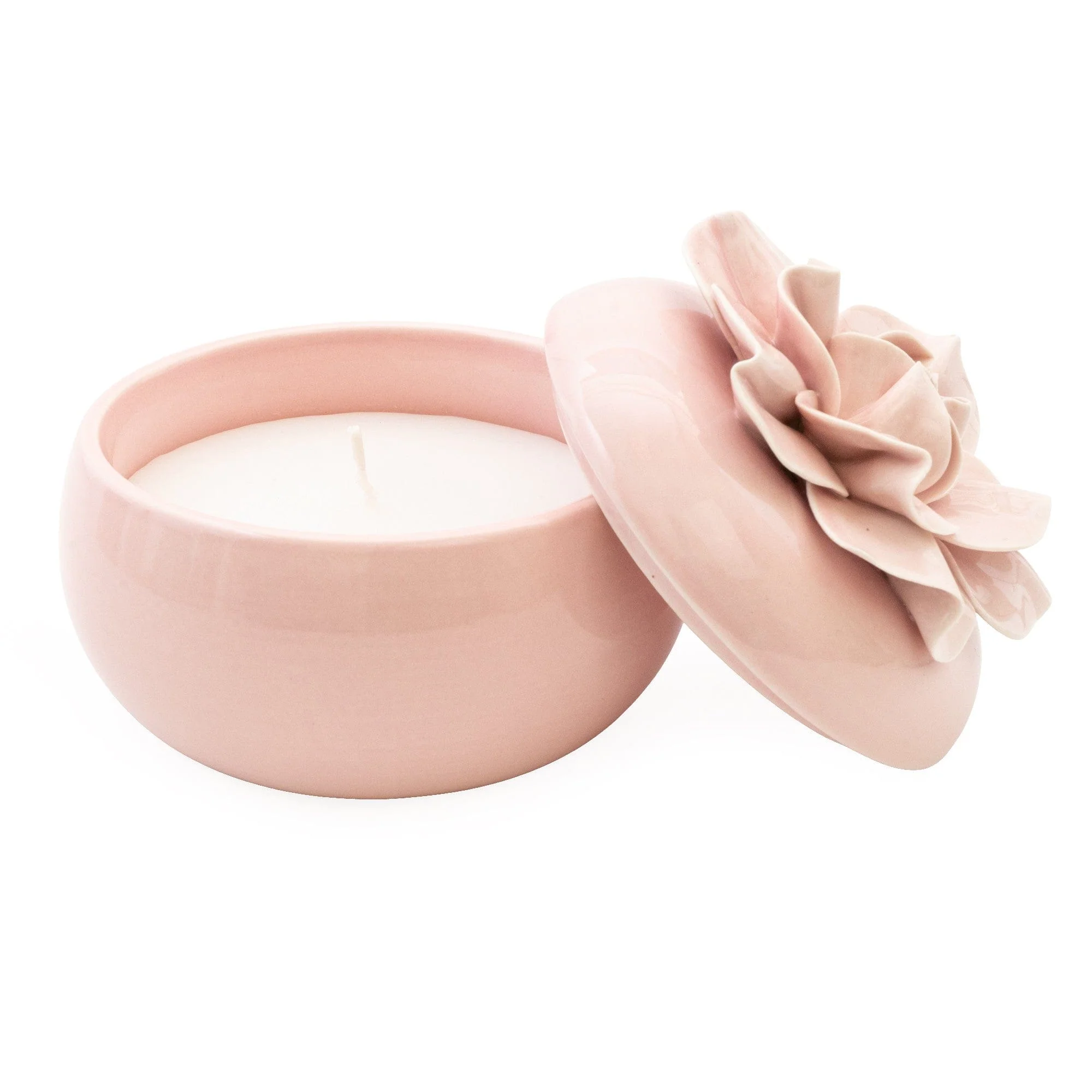 Jeff Banks Ceramic Flower Candle Pot - Blush
