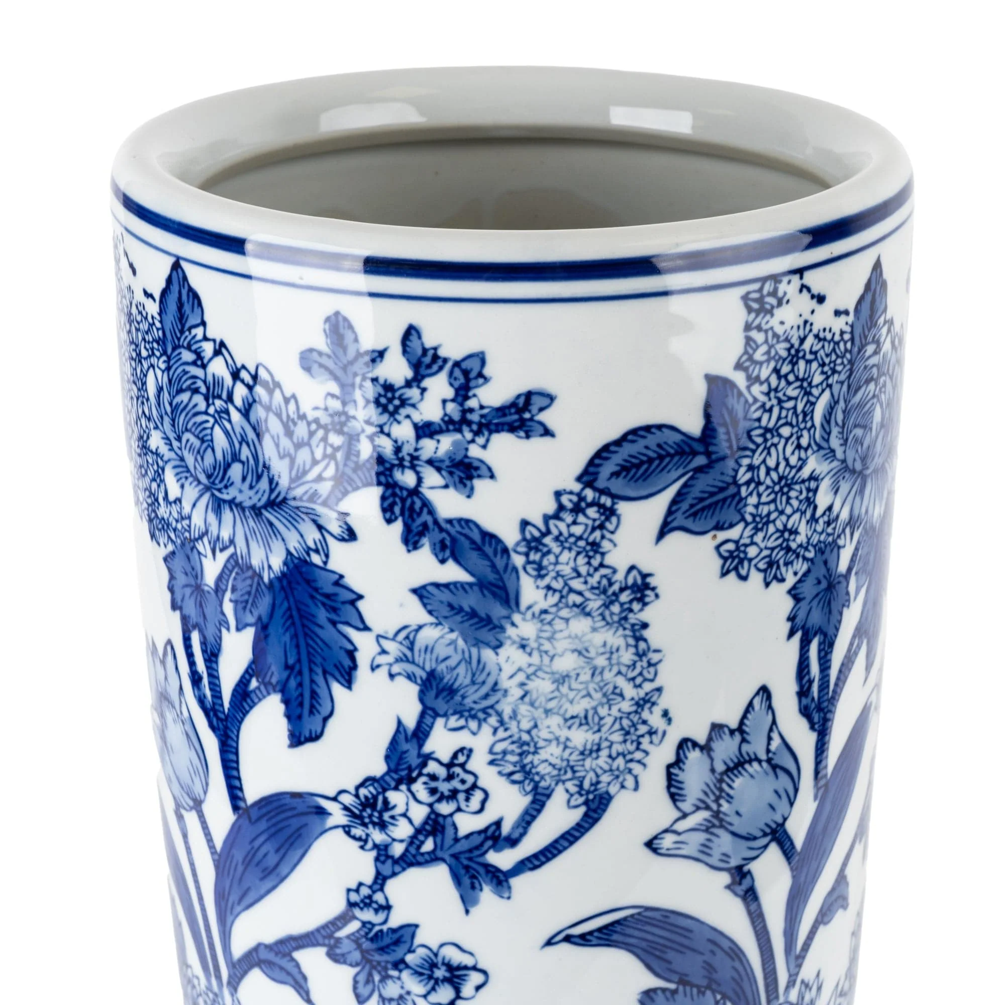 Cylinder Vase 45cm - Blue/White