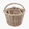 Pacific Tobs Set of 3 Grey Kubu Rattan Oval Shopping Basket with 2 Rectangular Storage Baskets