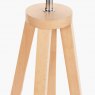 Pacific Whitby Natural Wood Tapered 4 Post Table Lamp Base & Linen Lampshade