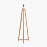 Pacific Whitby Natural Wood Tapered 4 Post Floor Lamp & Linen Shade