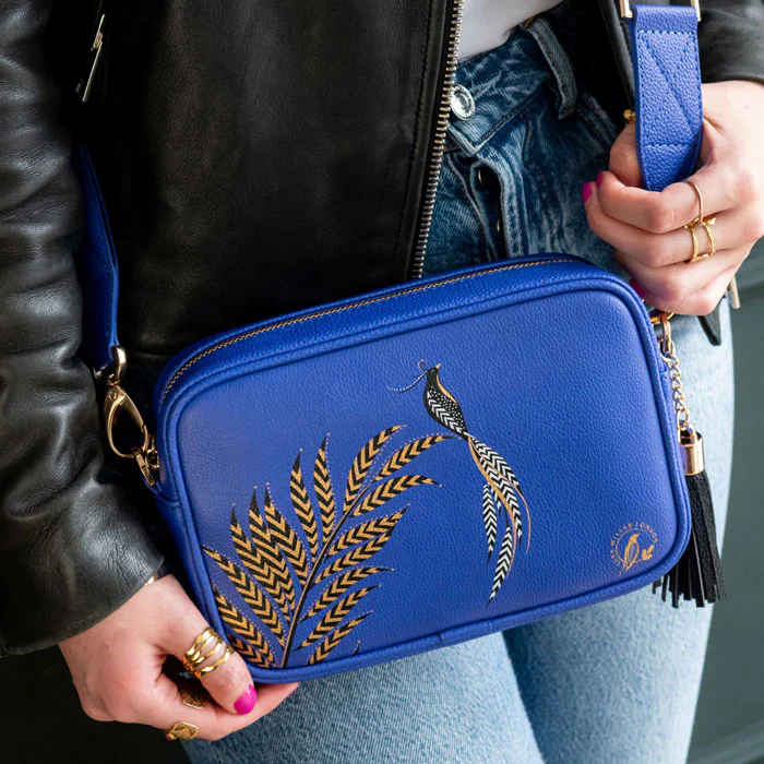 Sara Miller Camera Crossbody Bag - Blue Botanic