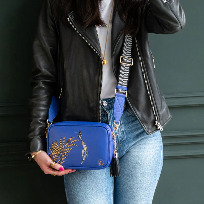 Sara Miller Camera Crossbody Bag - Blue Botanic