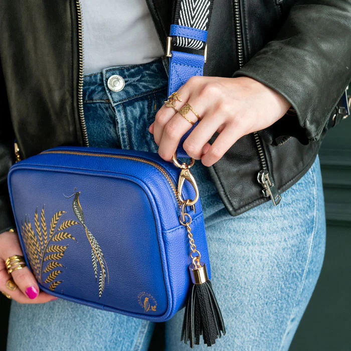 Sara Miller Camera Crossbody Bag - Blue Botanic