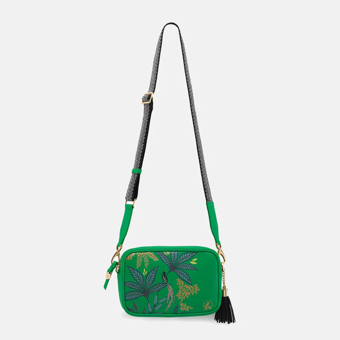 Sara Miller Camera Crossbody Bag- Green Botanic