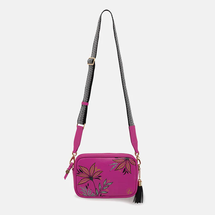 Sara Miller Camera Crossbody Bag - Pink Botanic