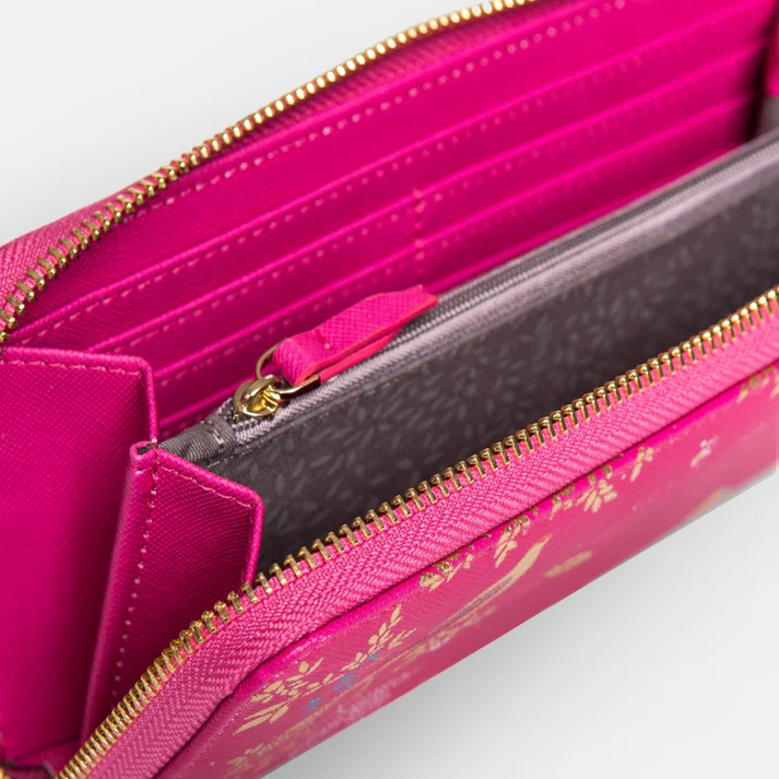 Sara Miller Large Zip Purse - Pink Birds