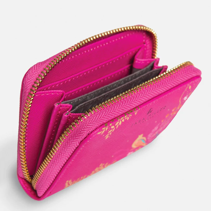Sara Miller Small Zip Purse - Pink Birds