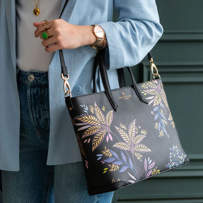 Sara Miller London Sara Miller Medium Tote - Black Botanic