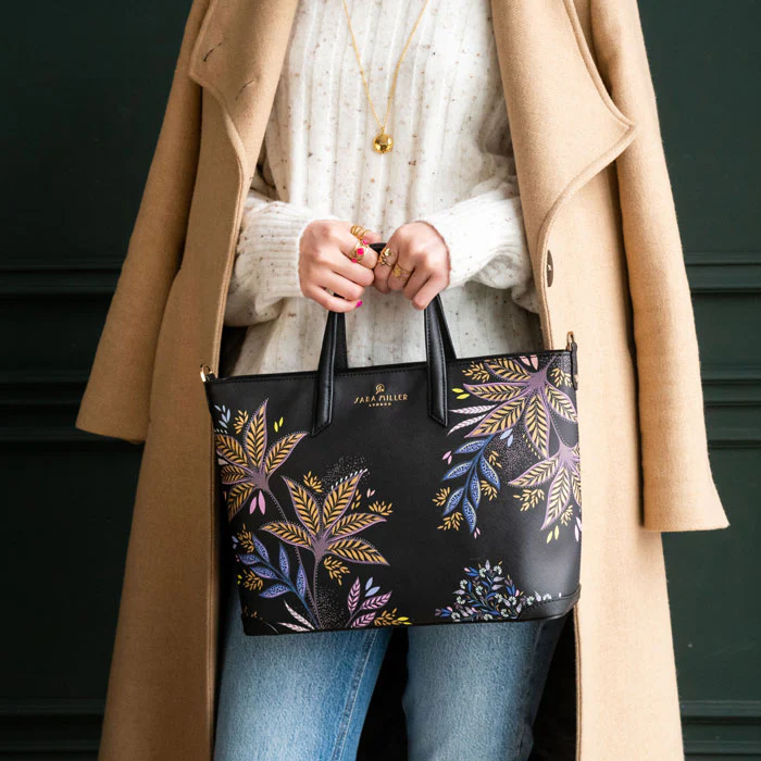 Sara Miller London Sara Miller Medium Tote - Black Botanic