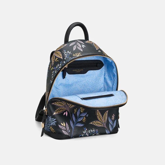 Sara Miller Mini Backpack - Black Botanic