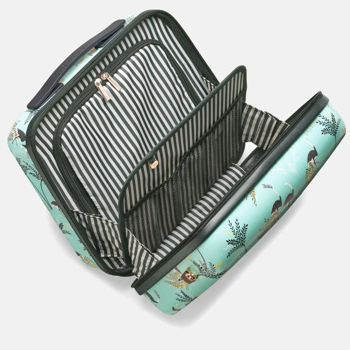 Sara Miller Vanity Case - Mint Ostrich & Palms
