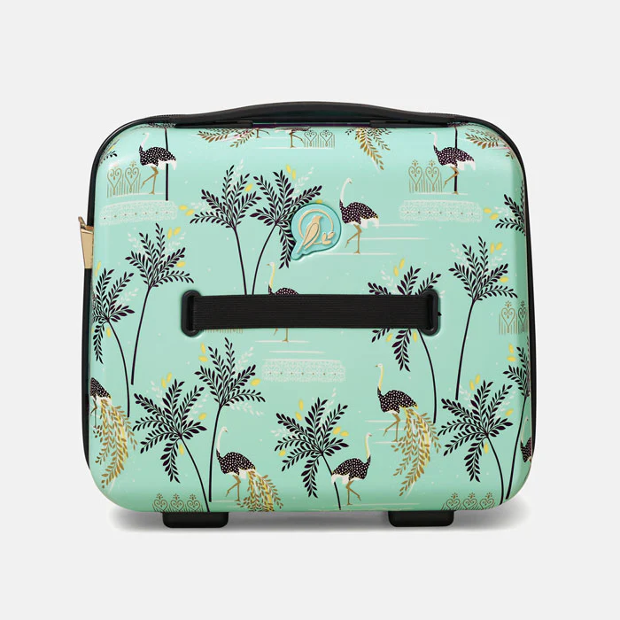 Sara Miller Vanity Case - Mint Ostrich & Palms
