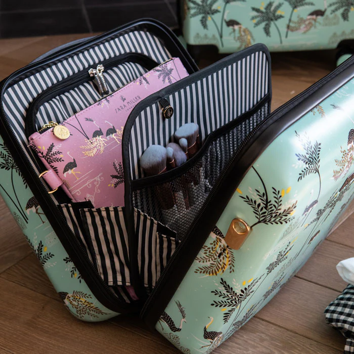 Sara Miller London Sara Miller Vanity Case - Mint Ostrich & Palms