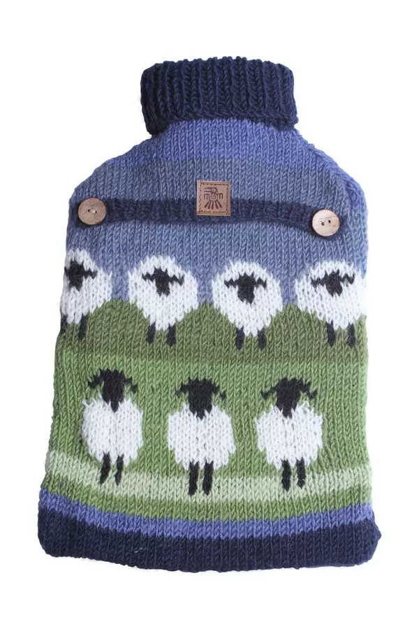 Pachamama Flock Of Sheep Hot Water Bottle Cover