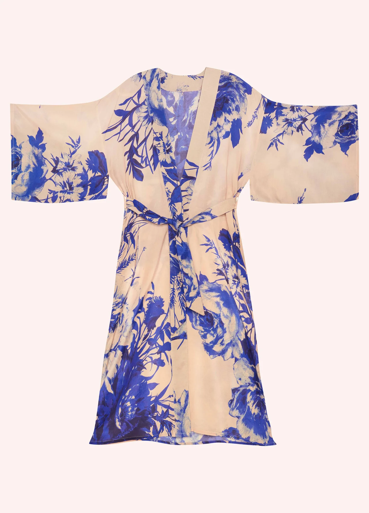 Powder Kimono Gown - China Blue Blooms