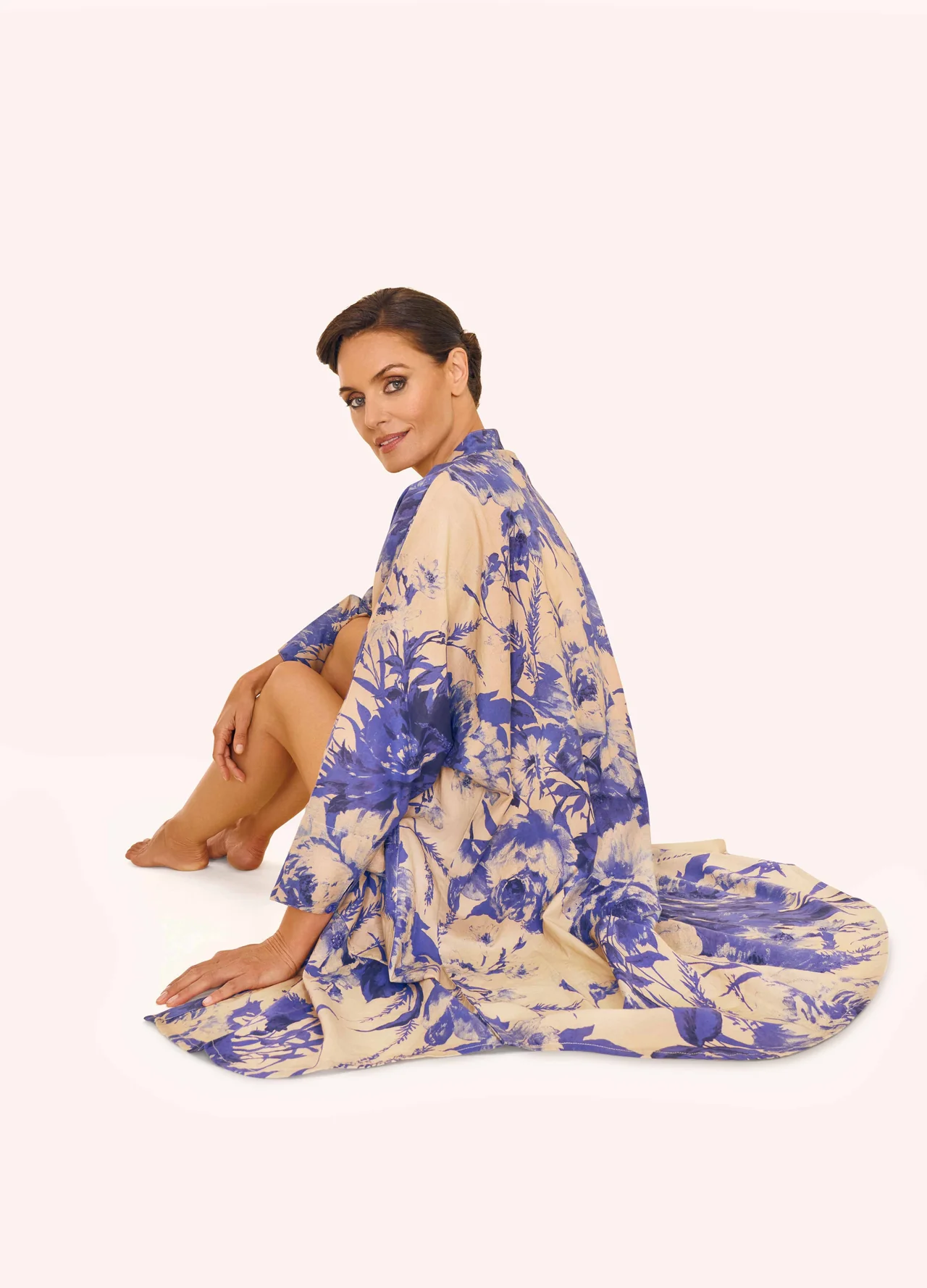 Powder Oversized Shirt Dress - China Blue Blooms