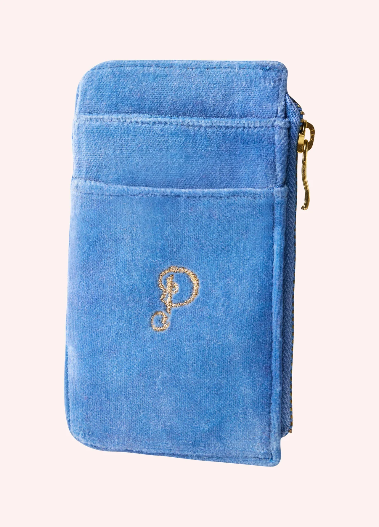 Powder Velvet Card Holder - Seafaring Crab Cornflower