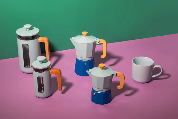 La Cafetière Venice Aluminium Espresso Maker Sky Blue