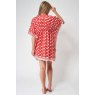 Batela Fish Print Poncho with Red Background