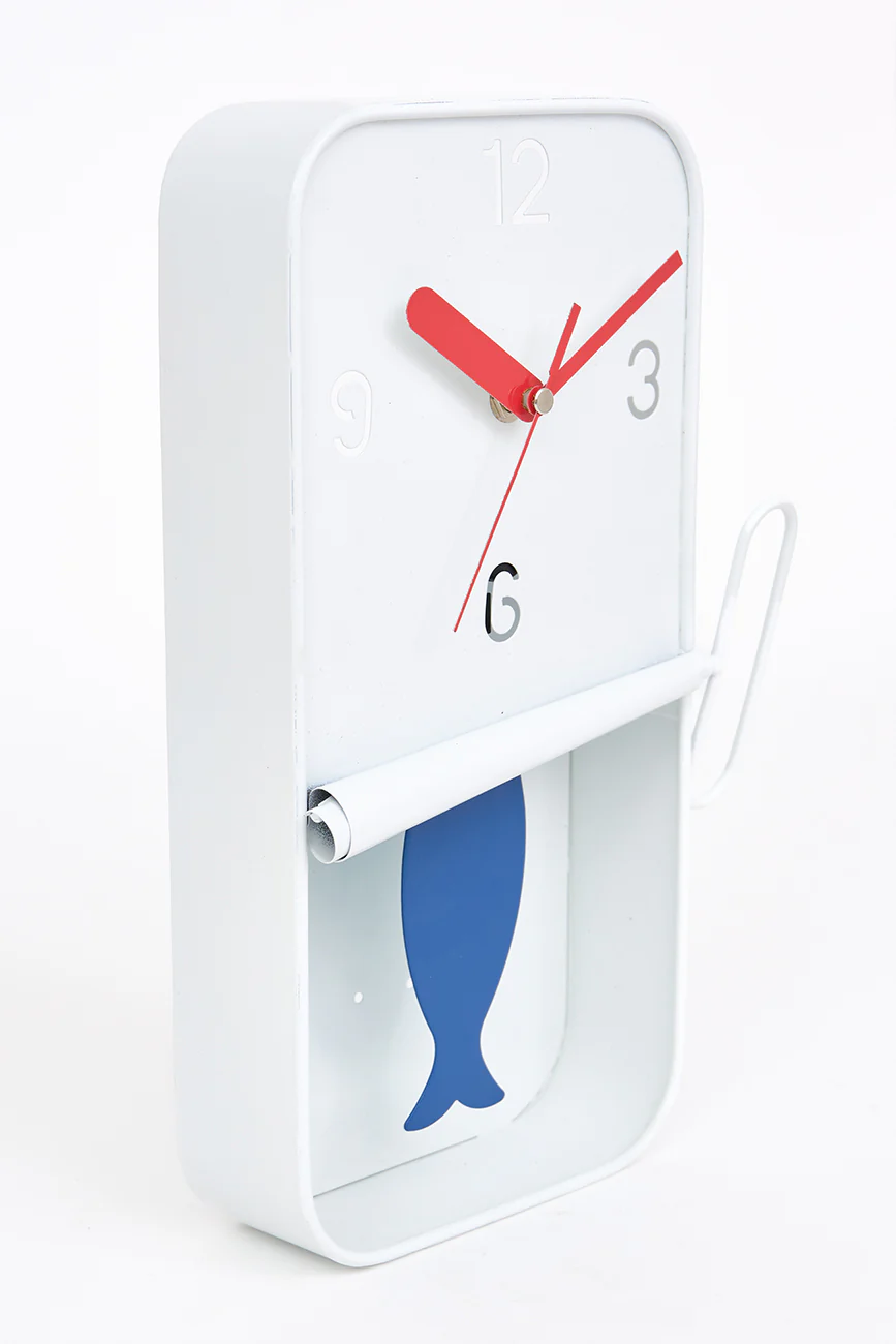 Batela Sardine Tin Can Clock - White