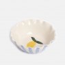 Caroline Gardner Blue Stripe Lemon Scalloped Cereal Bowl