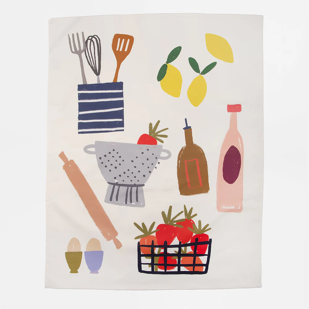 Caroline Gardner Kitchen/Hearts Tea Towel Set of 2