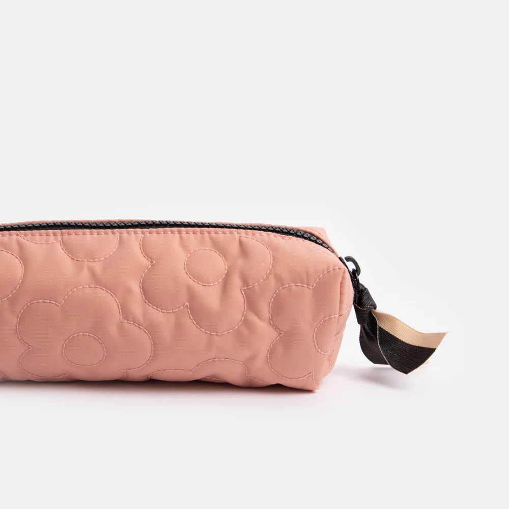 Caroline Gardner Pink Flower Quilt Zip Case