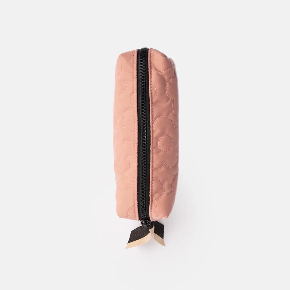 Caroline Gardner Pink Flower Quilt Zip Case