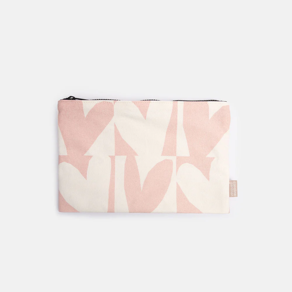 Caroline Gardner Checkmate Hearts Set of 2 Travel Pouches