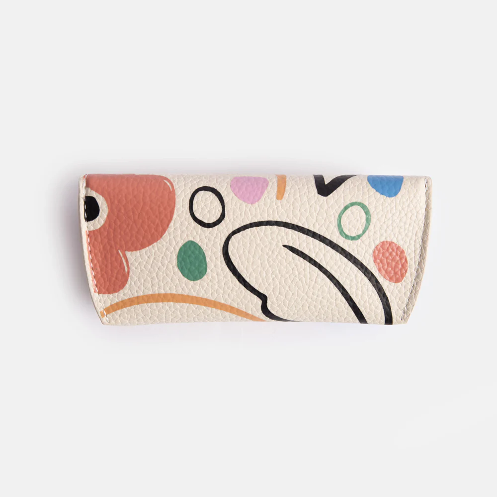 Caroline Gardner Abstract Botanical Flap Glasses Case