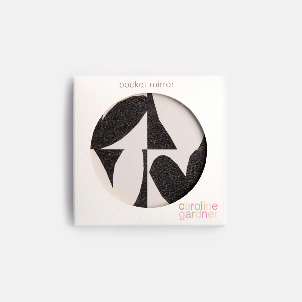 Caroline Gardner Caroline Gardner Mono Checkmate Square Pocket Mirror