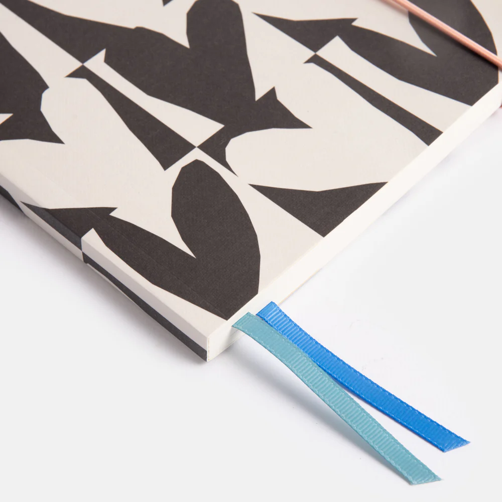 Caroline Gardner Mono Checkmate Hearts A5 Soft Cover Notebook