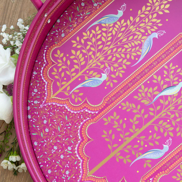 Sara Miller India Scalloped Archways Large Handle Tray