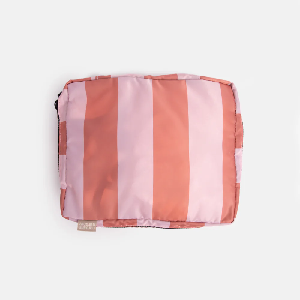 Caroline Gardner Abstract Botanical/Stripe Set of 3 Packing Cubes