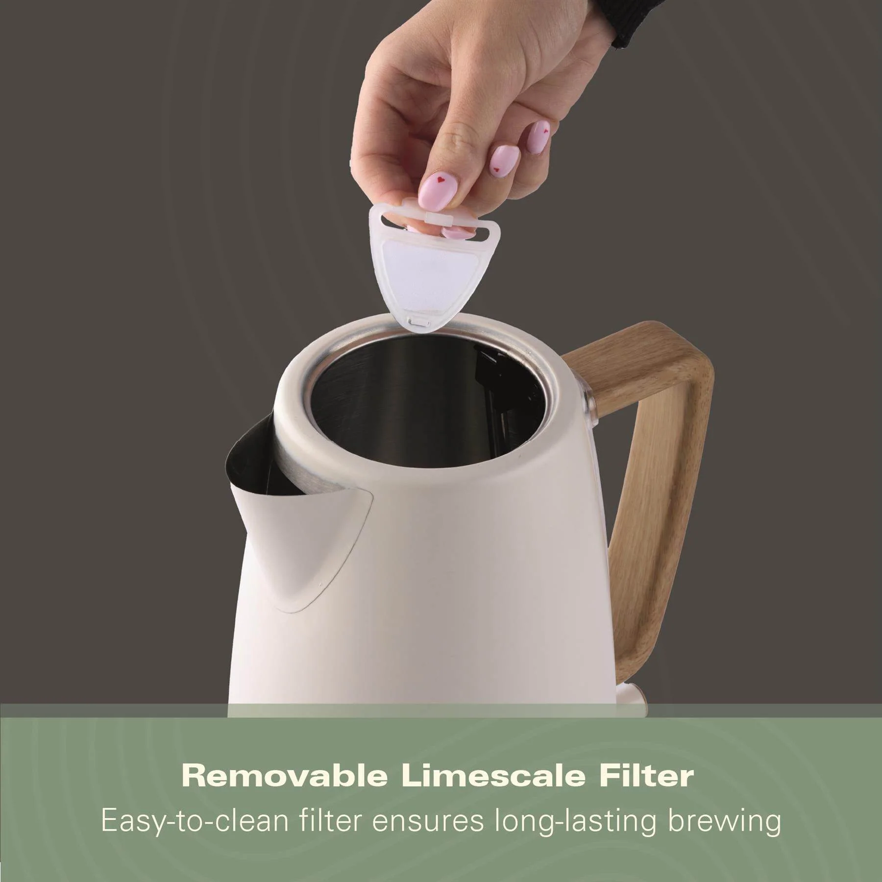 Hamilton Beach Scandi 1.7L Kettle - Matt Cream