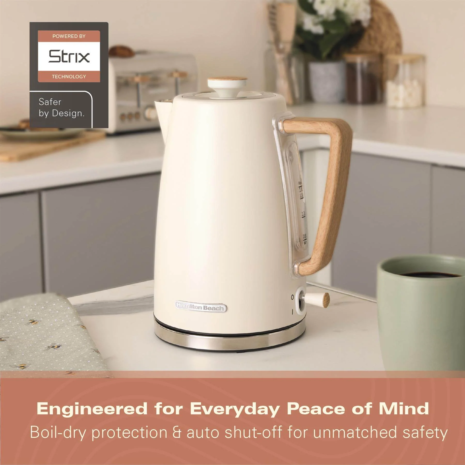 Hamilton Beach Scandi 1.7L Kettle - Matt Cream