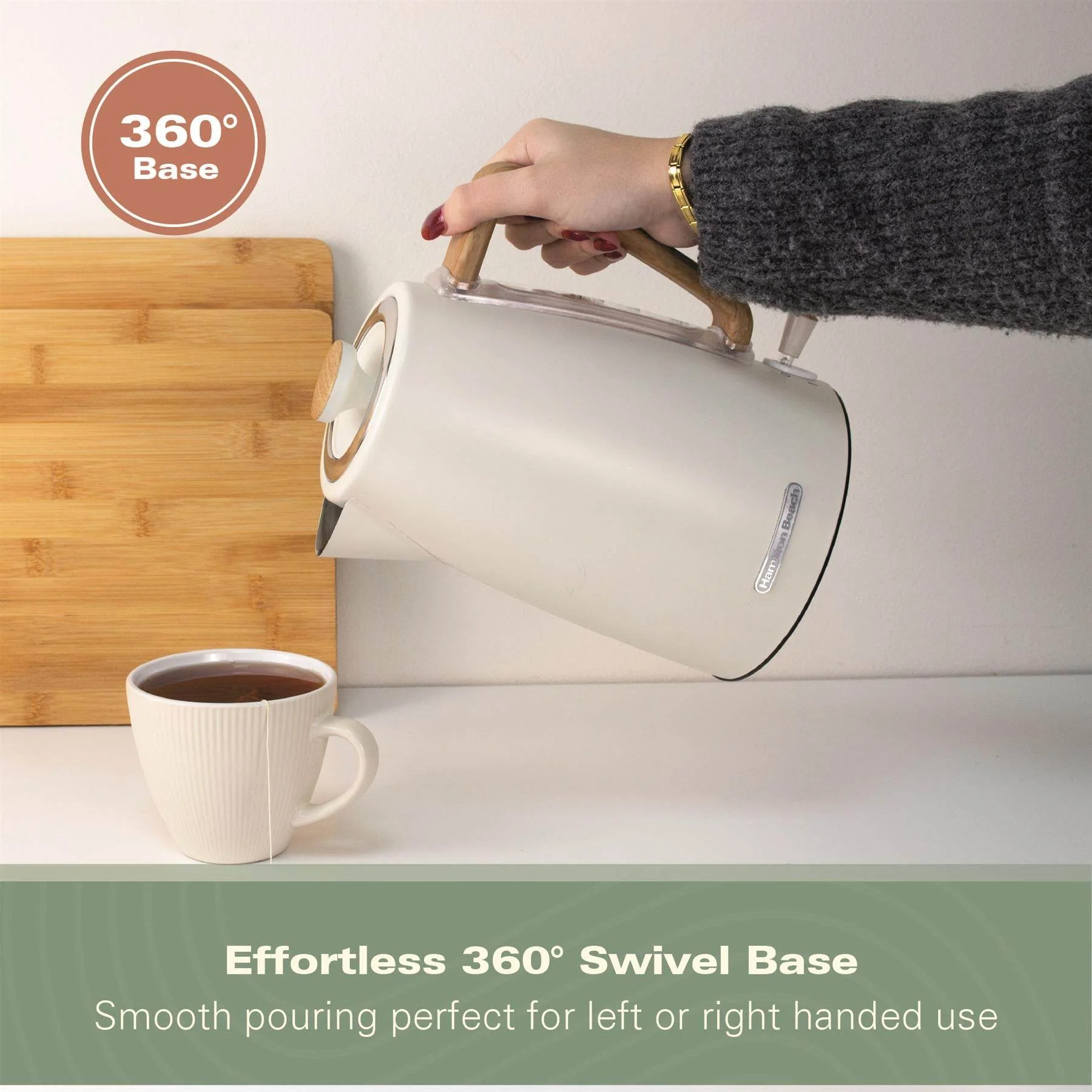 Hamilton Beach Scandi 1.7L Kettle - Matt Cream