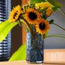 Dartington Crystal Botanical Triangular Vase - Ink Blue