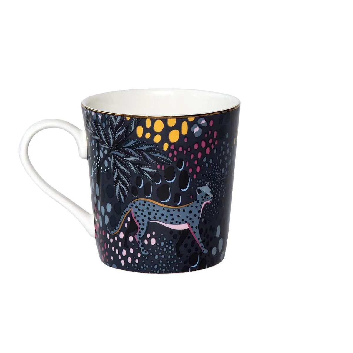 Sara Miller Midnight Leopard Mug