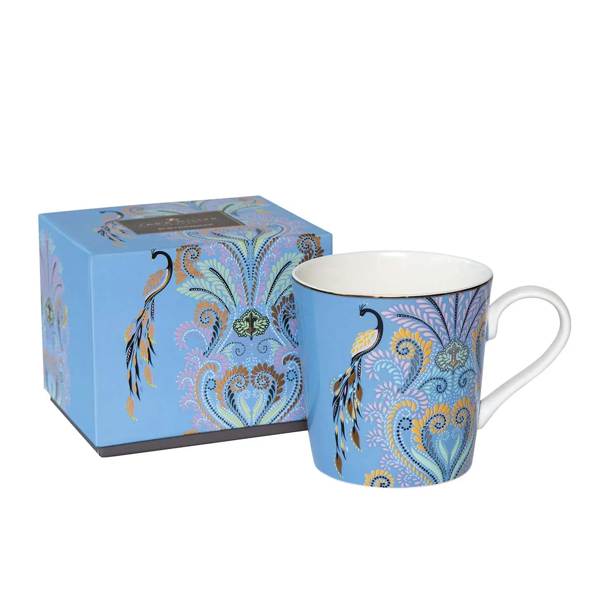 Sara Miller Peacock Filigree Mug
