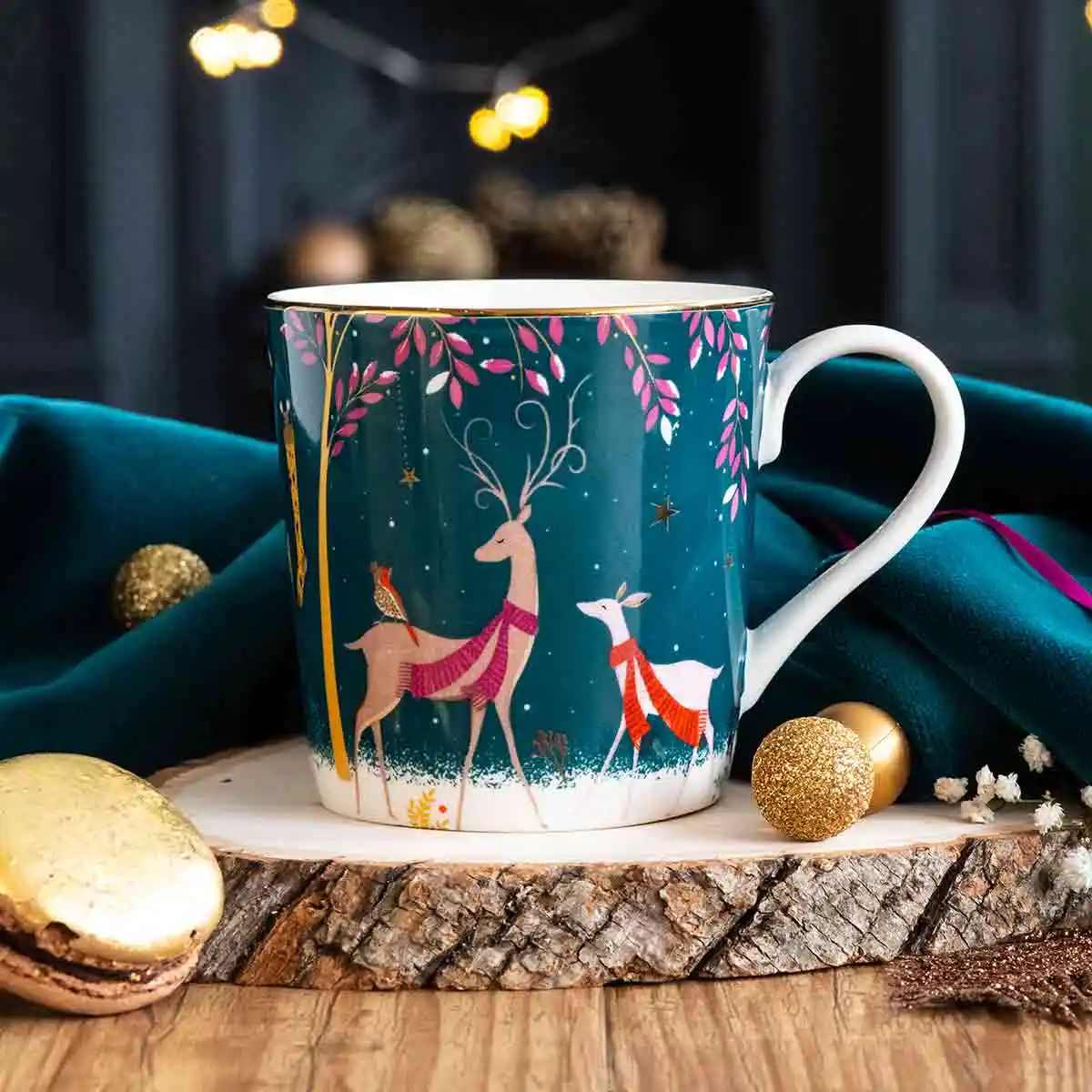 Sara Miller Woodland Tales Mug Deer & Robin