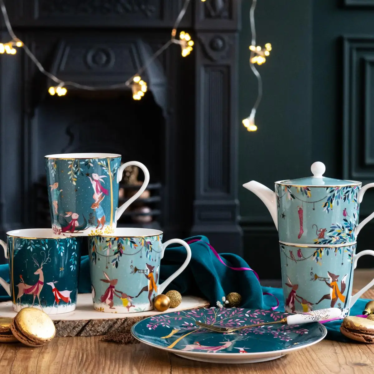 Sara Miller Woodland Tales Mug Deer & Robin