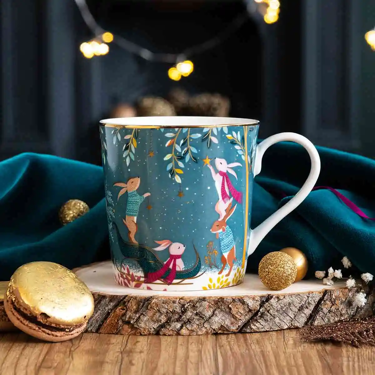 Sara Miller London Sara Miller Woodland Tales Mug Rabbit Sleigh